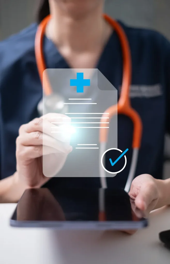 PracticeForces logo illustrating healthcare professionals in California managing credentialing services.
