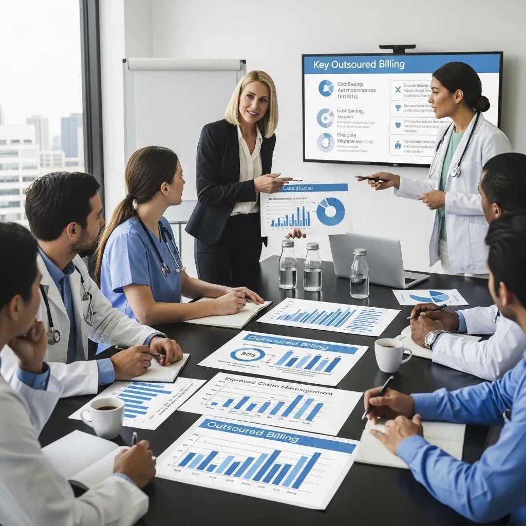 Healthcare team discussing the benefits of outsourced billing services