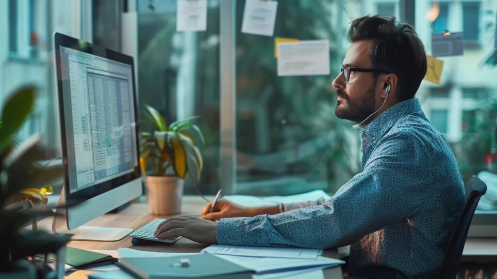 Credentialing specialist verifying provider information in a professional office