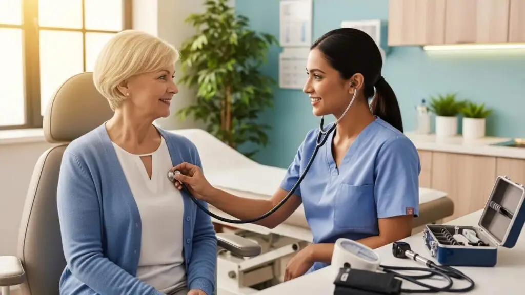 Patient receiving care from a qualified healthcare provider, representing the benefits of effective credentialing